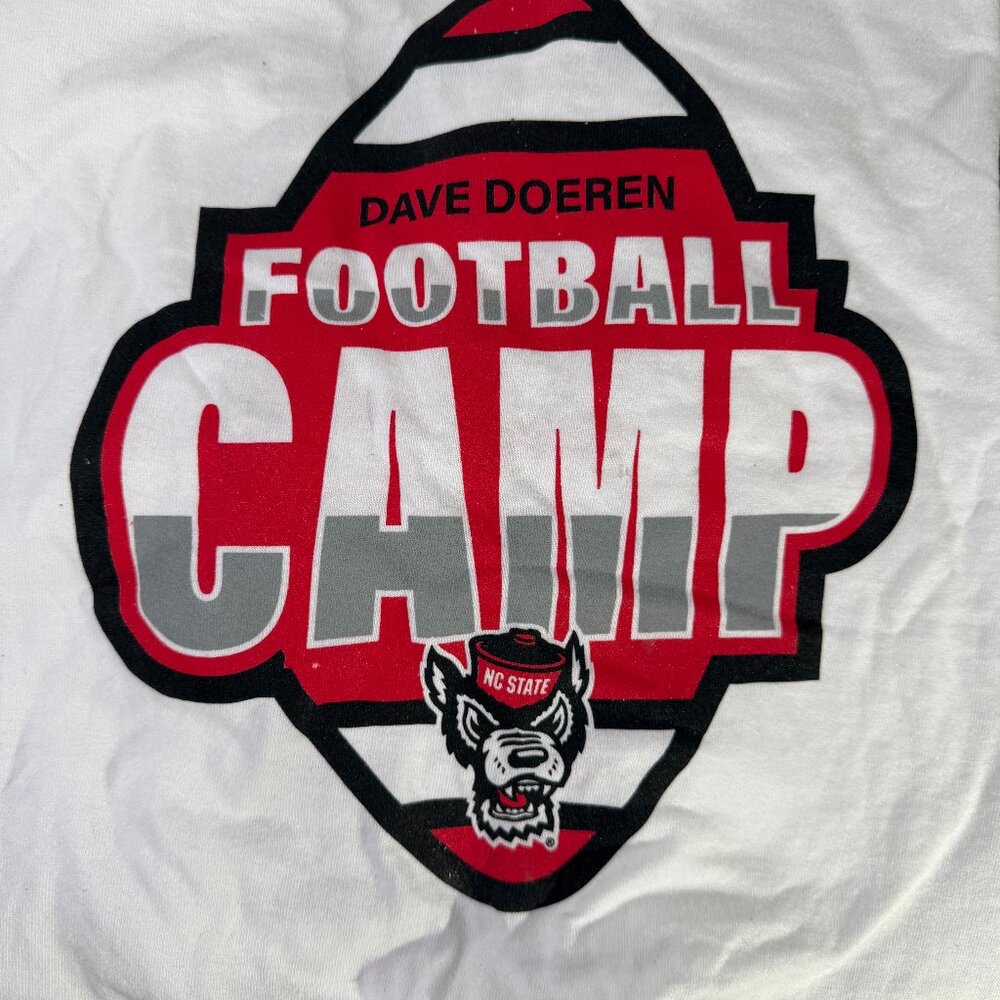 NC State 2025 Training Camp Tee Size XL White w/Red Exc NWOT